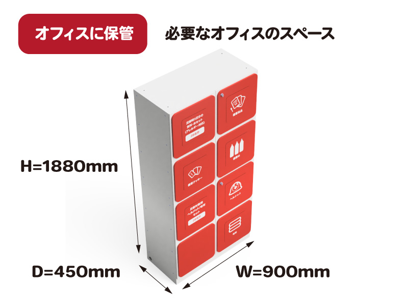 防災備蓄の保管に必要なオフィスのスペース